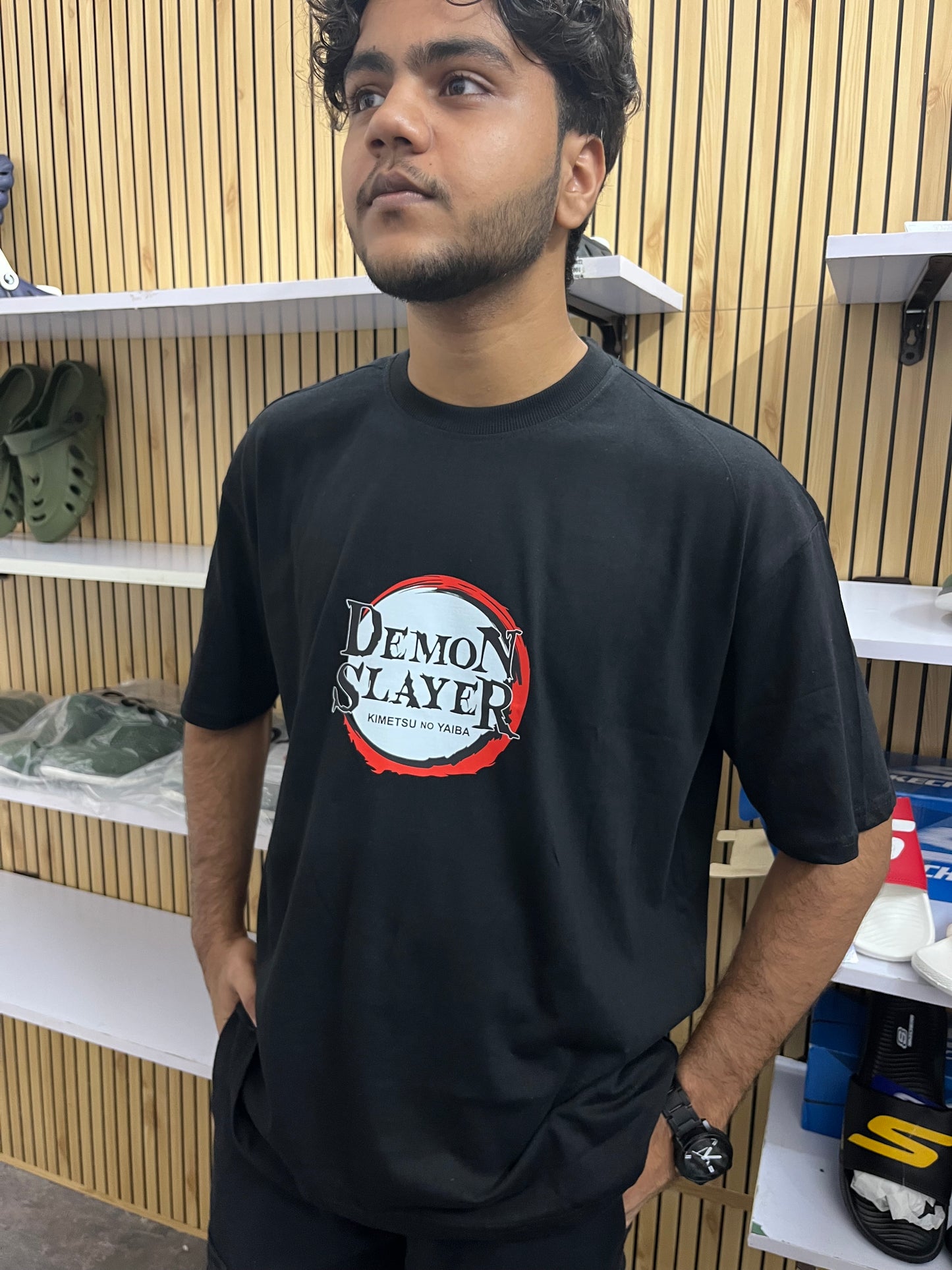 Demon Slayer - Black Offshoulder Tshirt