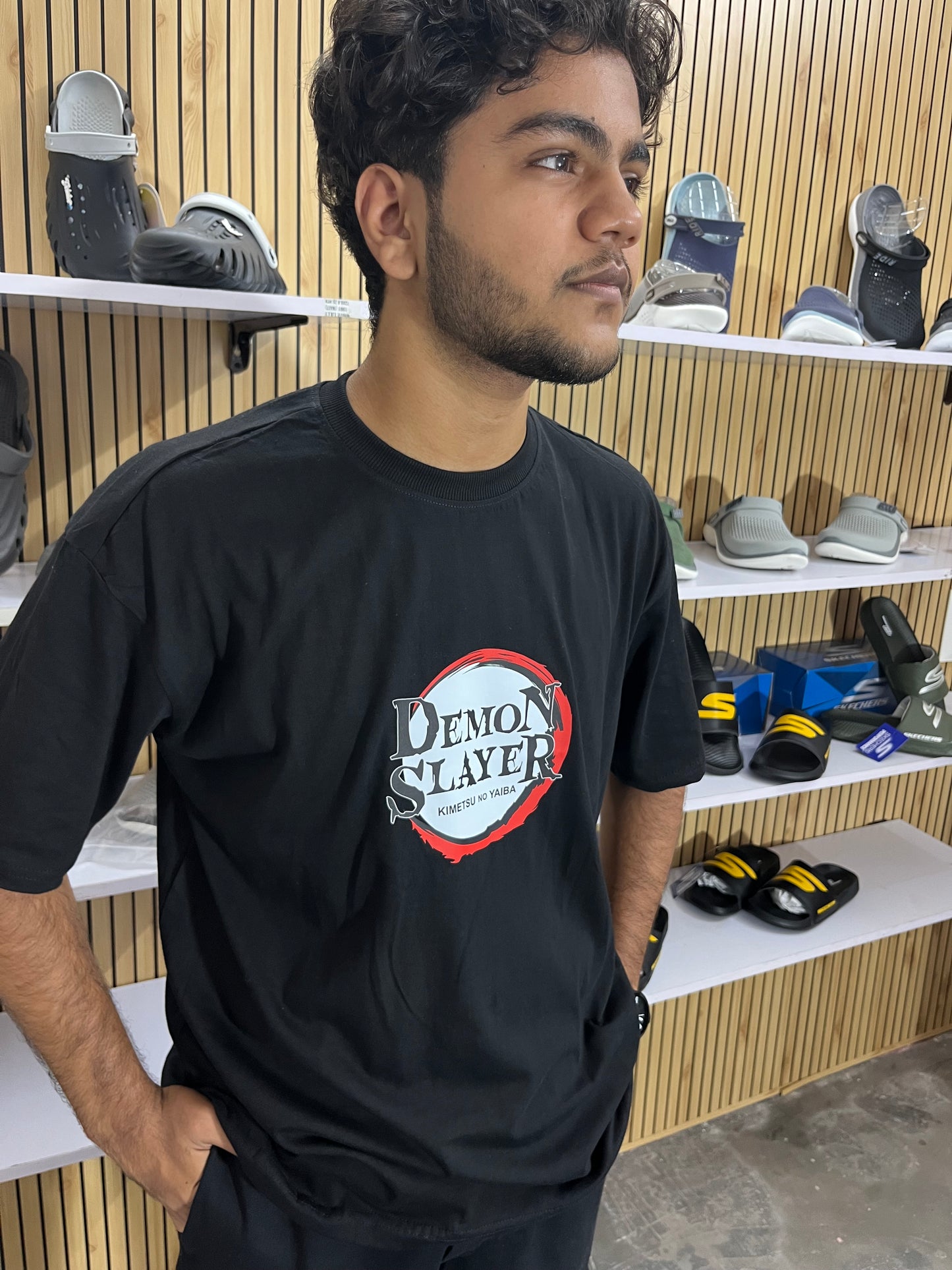 Demon Slayer - Black Offshoulder Tshirt