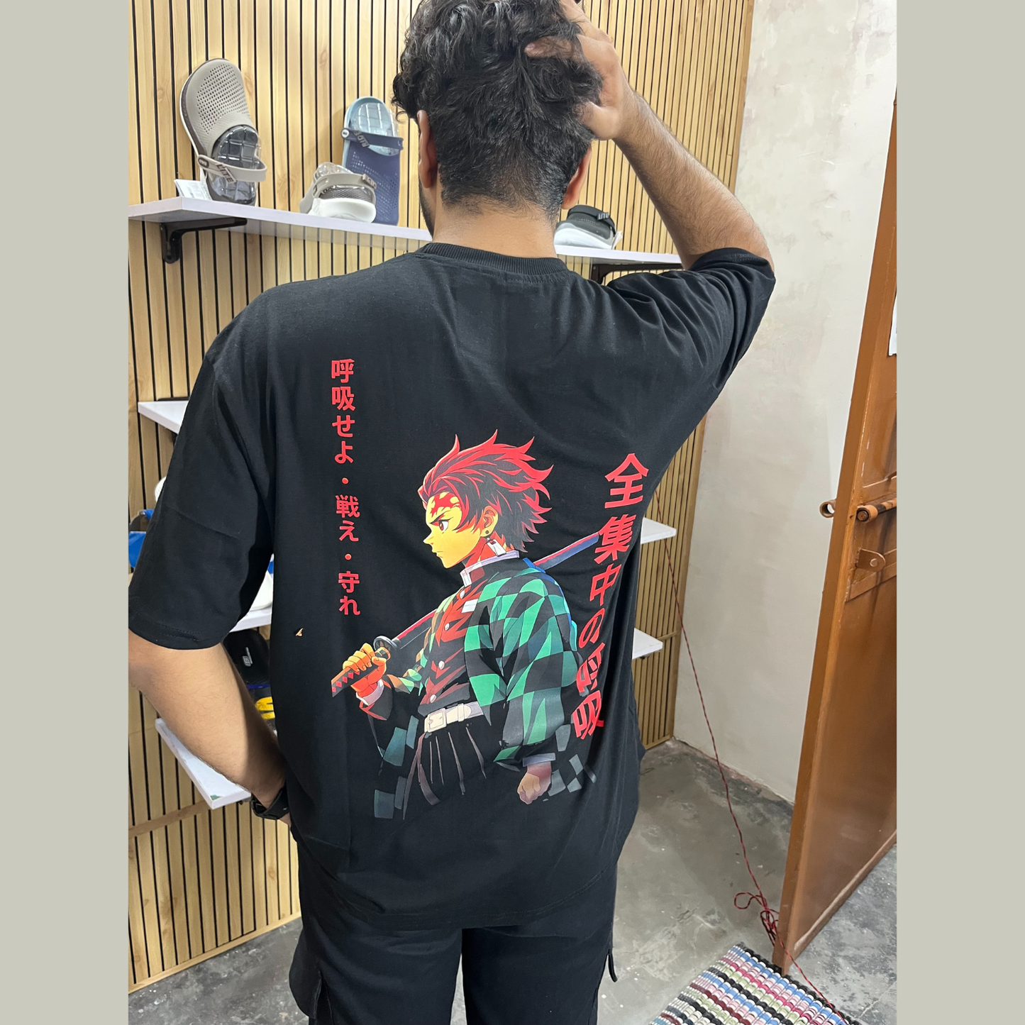 Demon Slayer - Black Offshoulder Tshirt